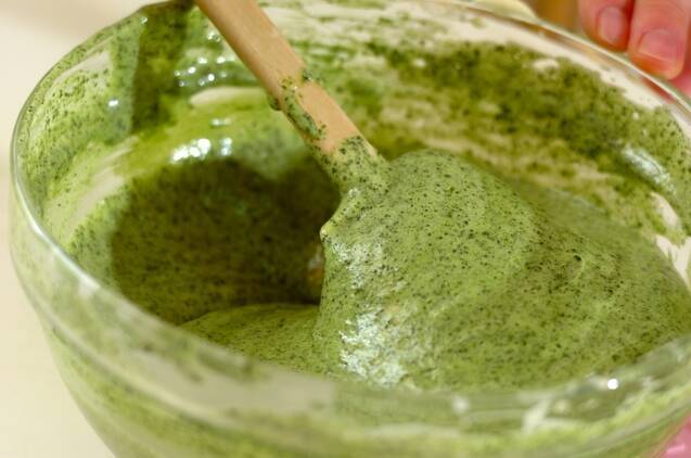 抹茶とホワイトチョコレートのガトーショコラの作り方の手順9