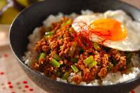 ピリ辛みそそぼろご飯