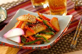 カマボコのコチュジャン炒め