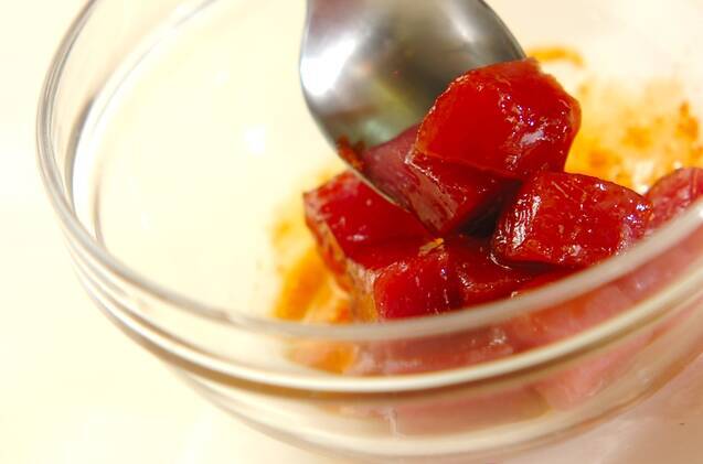 マグロとアボカドの韓国風おつまみの作り方の手順4