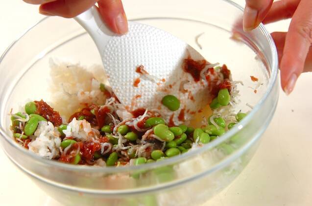 枝豆の梅ジャコごはんの作り方の手順2