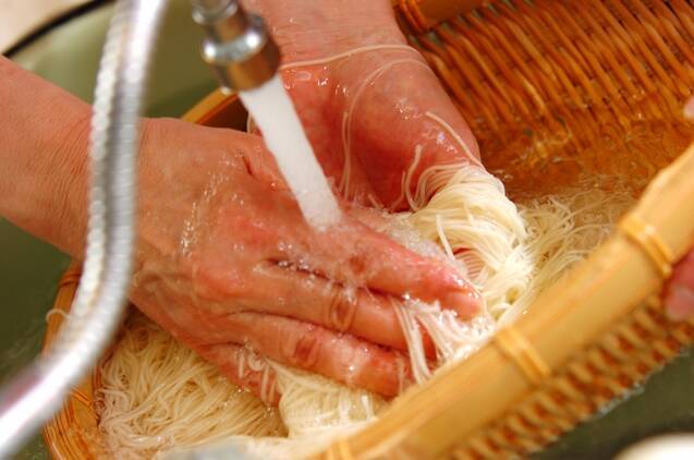豚しゃぶのサラダ素麺の作り方の手順3