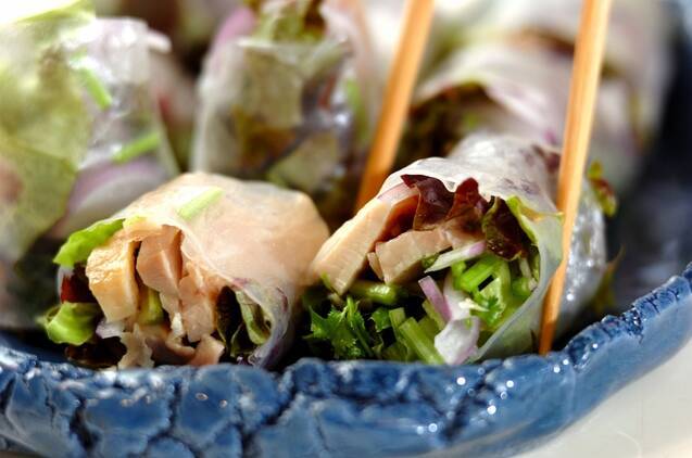 塩鶏の生春巻きの作り方の手順6
