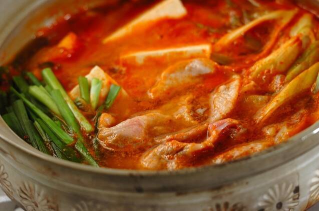 アサリと豆腐のチゲ鍋の作り方の手順2