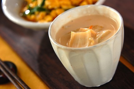 ジャガイモのキムチ豆乳汁