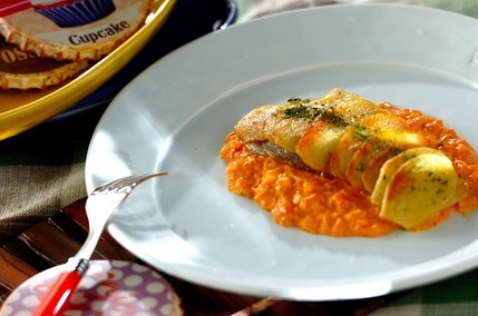 サーモンとポテトの重ね焼き