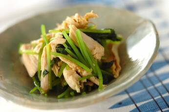 ミツバとささ身のからし和え