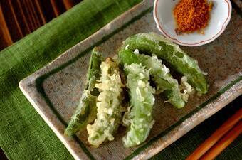 スナップエンドウの天ぷら