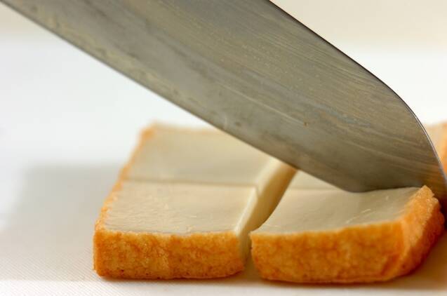 厚揚げのニラみそがけの作り方の手順1