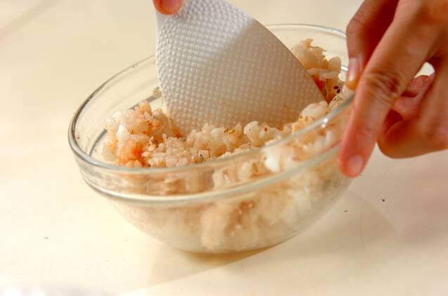 ジャコと明太子のスティックおにぎりの作り方の手順1