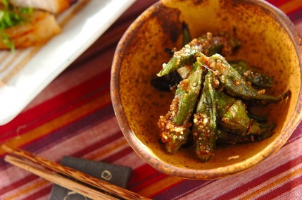 焼きオクラのゴマ和え