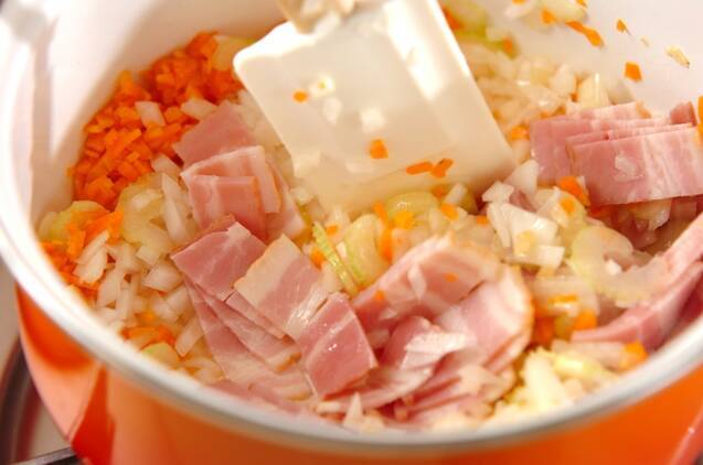 レンズ豆のスープの作り方の手順1