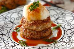 タケノコ入りおろしハンバーグ