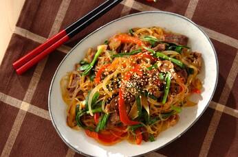 ニンニク・ショウガしょうゆを使ったチャプチェ