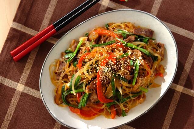 ニンニク・ショウガしょうゆを使ったチャプチェ