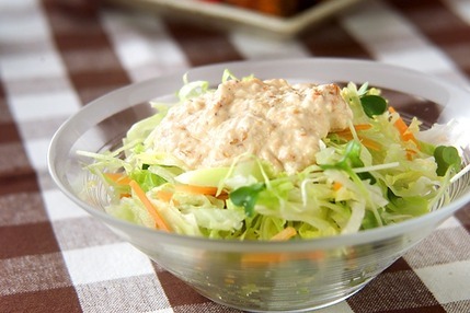 レタスの豆腐マヨドレ