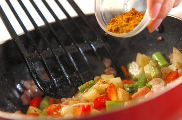 新玉ネギとアスパラのケークサレ(2種)の作り方の手順7