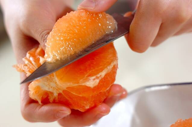 グレープフルーツのキラキラゼリーの作り方の手順1