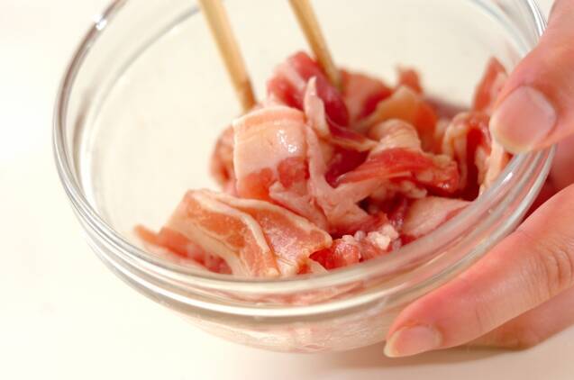 豚とトマトの卵炒めの作り方の手順1