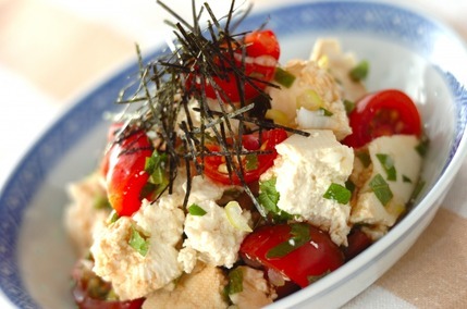 くずし豆腐の黒酢和え