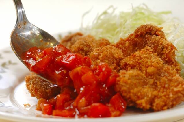 トマトソースがけヒレカツの作り方の手順4