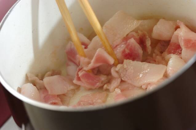 キムチ豆乳豚汁の作り方の手順3