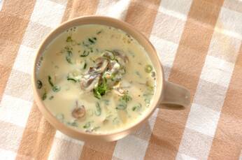 即席キノコの豆乳スープ