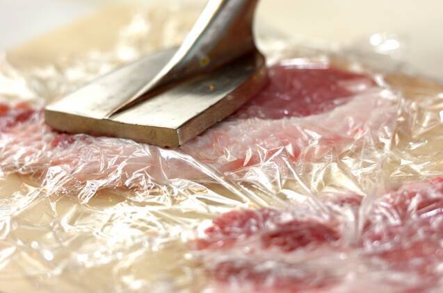 豚ロース肉の天ぷらの作り方の手順2
