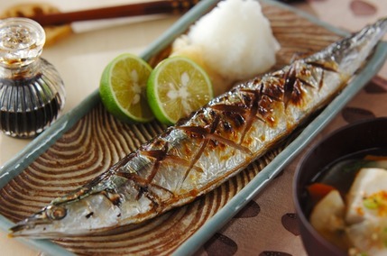 サンマのグリル塩焼き
