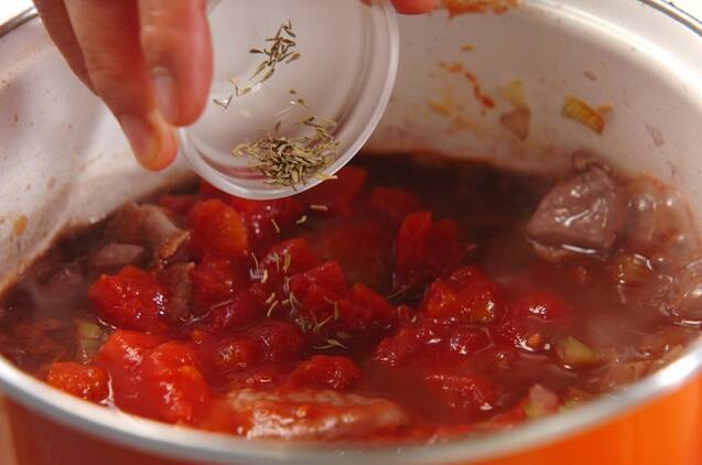 豚肉とヒヨコ豆のトマト煮込みの作り方の手順5