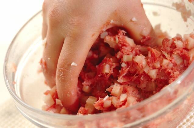 レンコン入りメンチカツの作り方の手順3