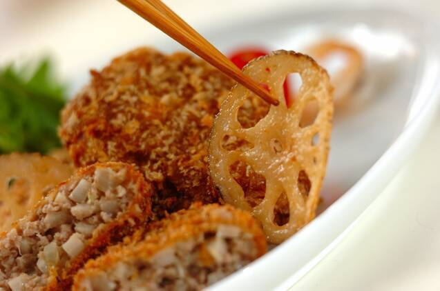 レンコン入りメンチカツの作り方の手順6