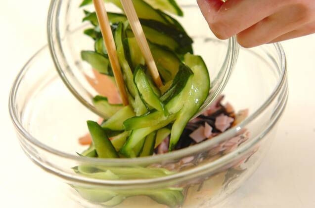 キュウリとキクラゲのからし和えの作り方の手順5