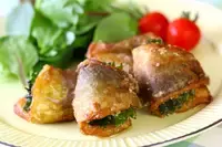 アジと大葉のカレー竜田揚げ焼き