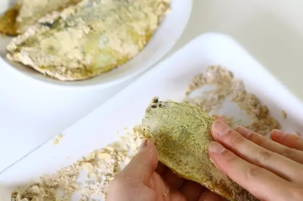 アジと大葉のカレー竜田揚げ焼きの作り方1