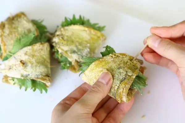 アジと大葉のカレー竜田揚げ焼きの作り方2