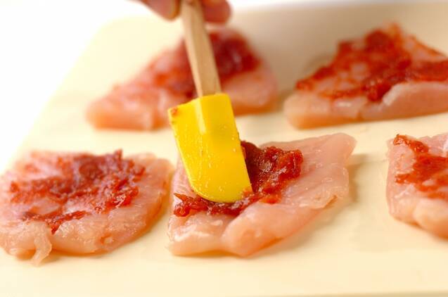 鶏ささ身の梅ピカタの作り方の手順3
