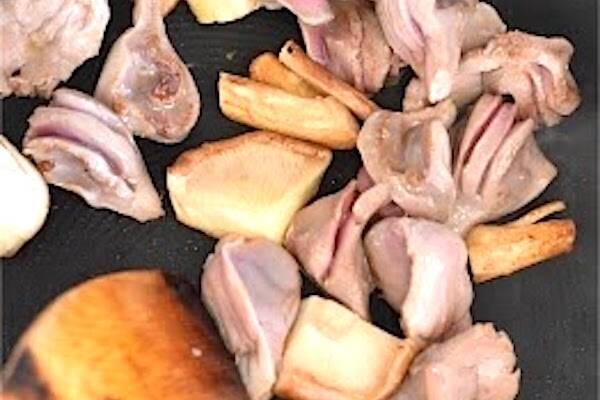 砂肝とシイタケの塩麹炒めの作り方の手順4