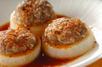 大根とひき肉の蒸し物