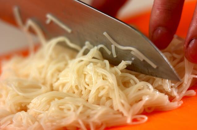 素麺チヂミの作り方の手順1