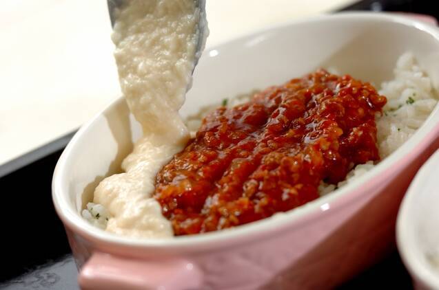 温泉卵のせミートドリアの作り方の手順4