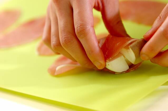 エリンギの生ハム炒めの作り方の手順2