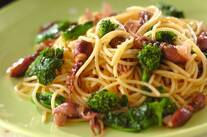 ホタルイカと菜の花のパスタ