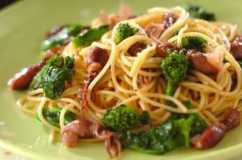 ホタルイカと菜の花のパスタ