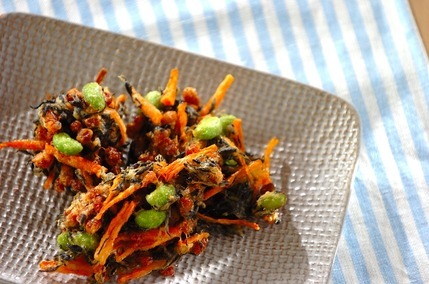 納豆とひじきのかき揚げ