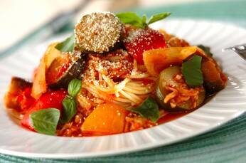 ラタトゥーユの冷製パスタ