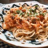 タコとトマトの煮込みパスタ