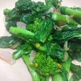 子どもも喜ぶ！菜の花とベーコンのニンニク炒め