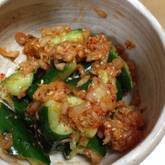 ゴマ油香る！たたきキュウリのキムチ和え