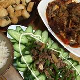 肉巻き豆腐のチリソース炒め